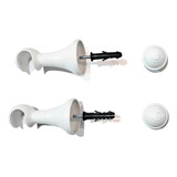 Par Suporte Gancho Para Varão De Cortina De 19mm Diâmetro Cor Branco