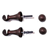 Par Suporte Gancho Para Varão De Cortina De 19mm Diâmetro Cor Tabaco