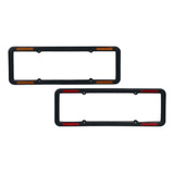 Par Suporte Moldura Placa Refletor Carro Universal Preto