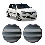 Par Tela Auto Falante Porta Renault Clio Hatch Sedan Cinza 