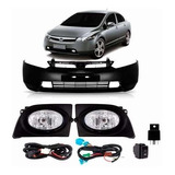 Parachoque New Civic 2006 A 2008 Com Kit Farois De Milha