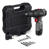Parafusadeira E Furadeira Multilaser Bivolt 12v Com Maleta Cor Preto 110v/220v
