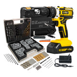 Parafusadeira Furadeira De Impacto Profissional 21v Tb21pw Com Kit Brocas E Buchas 300 Peças The Black Tools