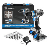 Parafusadeira Furadeira Impacto 1/2 Pol. Brushless 20v Com 2 Baterias Lítio-íon Maleta Com Acessórios Deko