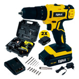 Parafusadeira Furadeira Impacto 20v Pfe20ev Maleta Kit Evald Pfe-20ev Cor Amarelo Frequência 60 Hertz 110v/220v