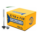 Parafuso Telha Sextavado Arruela Vedação Metal Borracha Completo Pvc Chapa 5/16 X 110 Caixa Com 100 Unidades