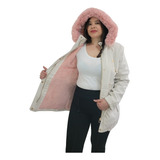 Parka Forrada Casaco Frio Sobretudo Jaqueta Sarja Feminino