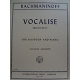 Partitura Fagote E Piano Vocalise Op 34 Nº 14 Rachmaninoff