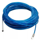Passa Fio Com Alma De Aço Puxa Fio Guia Sonda Nylon 50m Azul