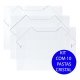 Pasta Com Elástico Ofício Transparente Acp Fina Com 10 Uni