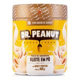 Pasta De Amendoin Dr Peanut Power Cream Whey Protein 600g Sabor Leite Em Pó