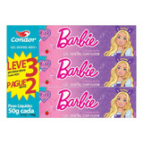 Pasta De Dentes Infantil Condor Kids+ Barbie Morango  Em Gel  Sem Glúten Pacote X 3 150 G