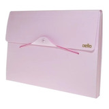 Pasta Sanfonada A4 12 Divisórias Executive Dello Cor Rosa-claro