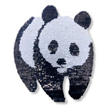 Patch Aplique Costura Panda Grande Lantejoula Premium