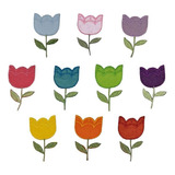 Patch Aplique Flor Tulipa Tecido Termocolante