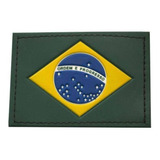 Patch Bandeira Do Brasil Cia Militar C/velcro - Emborrachado