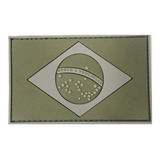 Patch Bandeira Do Brasil Verde Militar Emborrachado