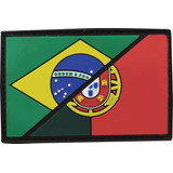 Patch Bandeira Portugal/brasil Emborrachado C/velcro