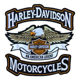 Patch Bordado Águia Harley Davidson Kit Águia Hd+flâmula 