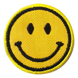 Patch Bordado Aplique Termocolante Modinha Emoji Smile 5cm