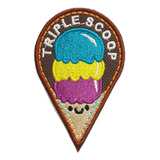 Patch Bordado Aplique Termocolante Sorvete Triple Scoop