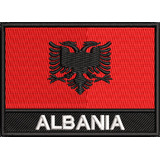 Patch Bordado Bandeira Albânia Motociclista P/