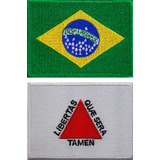 Patch Bordado Bandeira Brasil + Bandeira