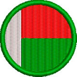 Patch Bordado Bandeira Madagascar 4x4 Cód.bdr209