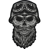 Patch Bordado Brasão Caveira Skull Motociclista