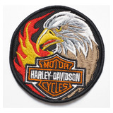 Patch Bordado Harley Davidson Aguia Circular Hdm028l080a080