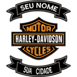 Patch Bordado Harley Davidson Brasão Tarjas Personalizado