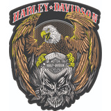 Patch Bordado Harley Davidson Caveira Grande Motociclista