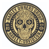 Patch Bordado Harley Davidson Hog Skull Mexica Hdm030l110a11
