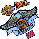 Patch Bordado Harley Davidson Kit Águia Hd+usa 