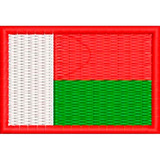 Patch Bordado Mini Bandeira Madagascar 3x4,5 Cm Cód.mbp209