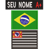 Patch Bordado Nome Bandeira Brasil E