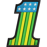 Patch Bordado Nº 1 Bandeira Motoqueiro