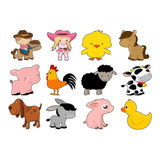 Patch Estampado Fazendinha, Porquinho, Cavalinho, Adesivos