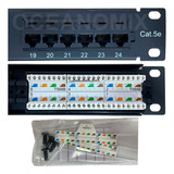 Patch Panel 24 Portas Cat5e Rj45 Utp Rede Lan Certifica