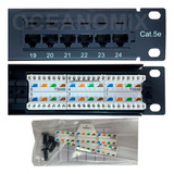 Patch Panel 24 Portas Cat5e Utp Rede Lan Rj45 Certifica