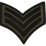 Patch Sargento Verde Militar Bordado C/velcro Ponto Militar 
