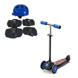 Patinete Atrio 3 Rodas E Kit Proteção Infantil 3x1 Xalingo