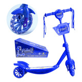 Patinete Infantil 3 Rodas Musical Luzes E Cesto