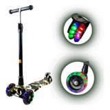Patinete Infantil Flash Radical 3 Rodas Luz Led Camuflado