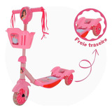 Patinete Infantil Musical Rosa 3 Rodas