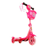 Patinete Infantil Patrulha Canina Rosa 3 Rodas Luz E Som