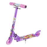 Patinete Infantil Princesas 2 Rodas C/led De Ferro Dobrável