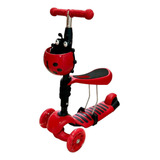 Patinete Infantil Vermelho Com 3 Rodas