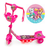 Patinete Musical Patrulha Canina Rosa Infantil