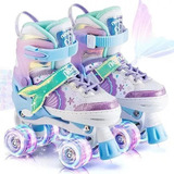 Patins 4 Rodas Infantil Sereia Led